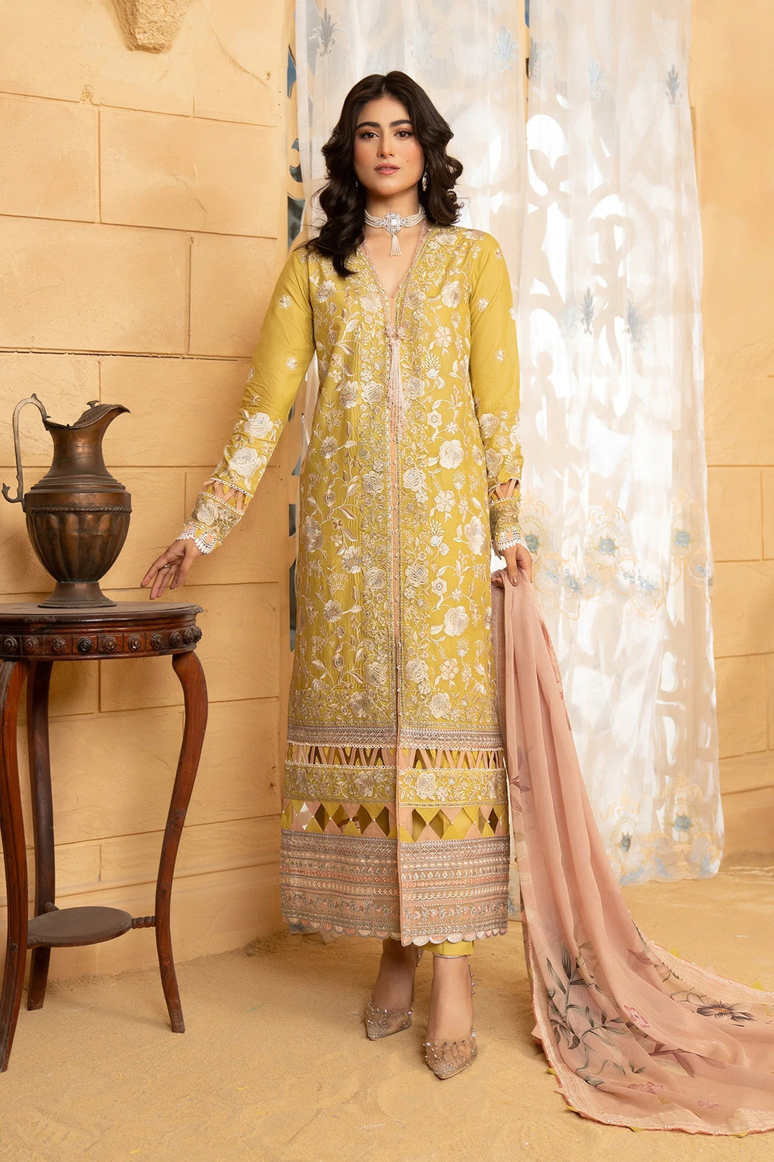 Hemstitch | Summer Luxury Lawn 24 | Lime - House Of Hania