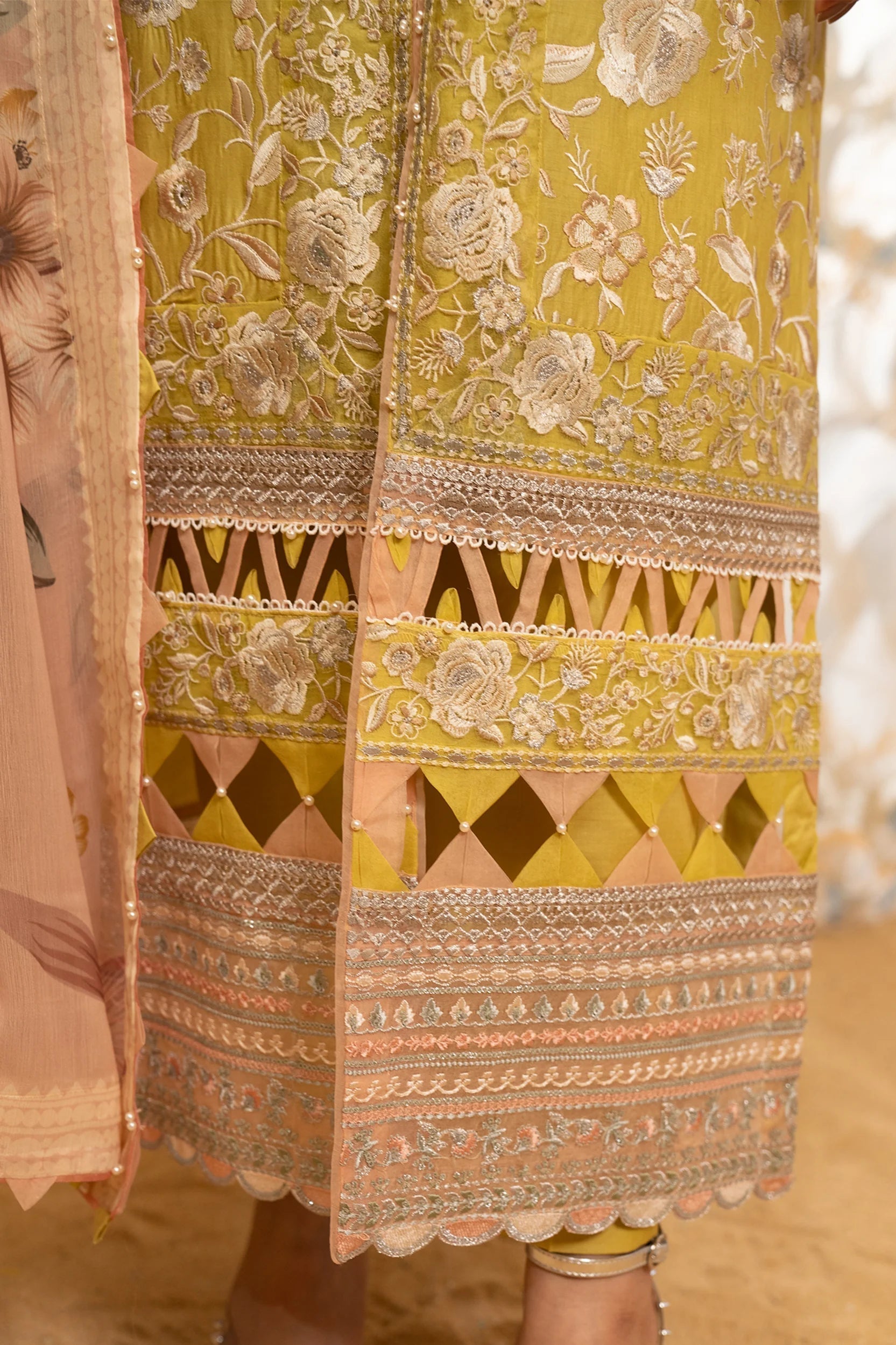 Hemstitch | Summer Luxury Lawn 24 | Lime - House Of Hania