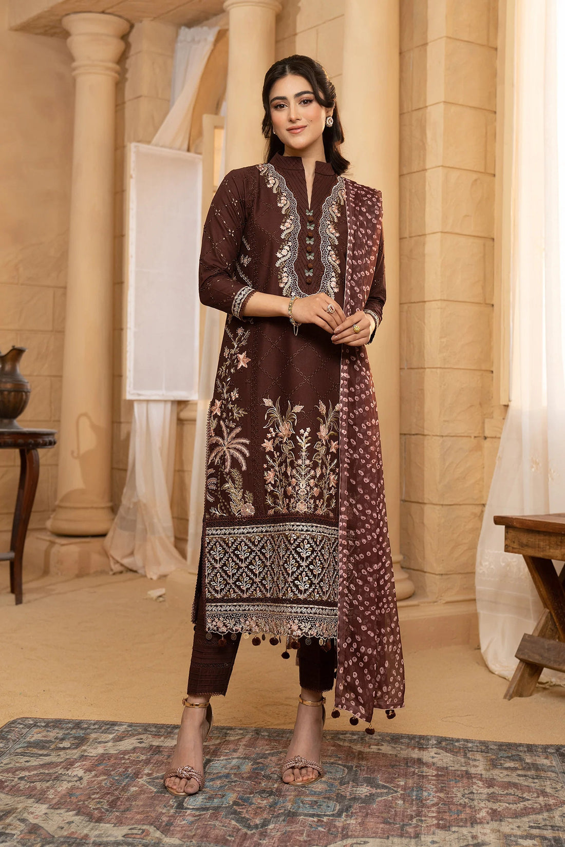 Hemstitch | Summer Luxury Lawn 24 | Mulberry - House Of Hania