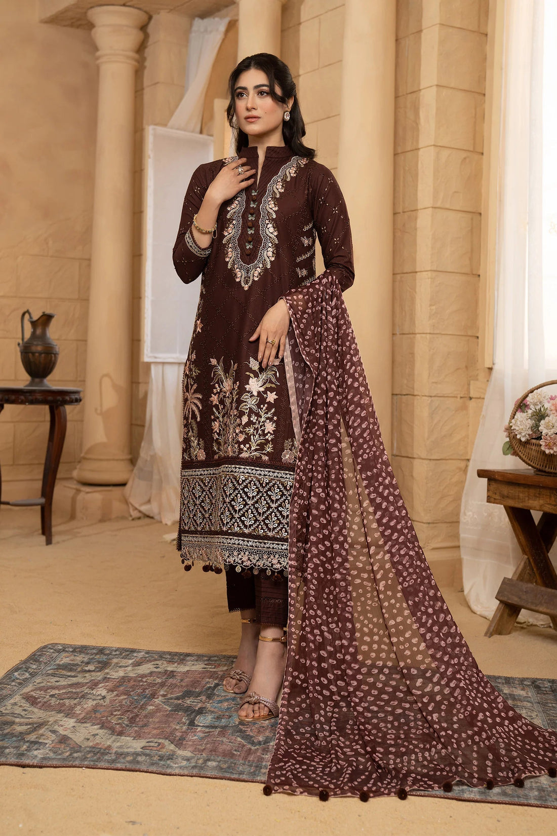 Hemstitch | Summer Luxury Lawn 24 | Mulberry - House Of Hania