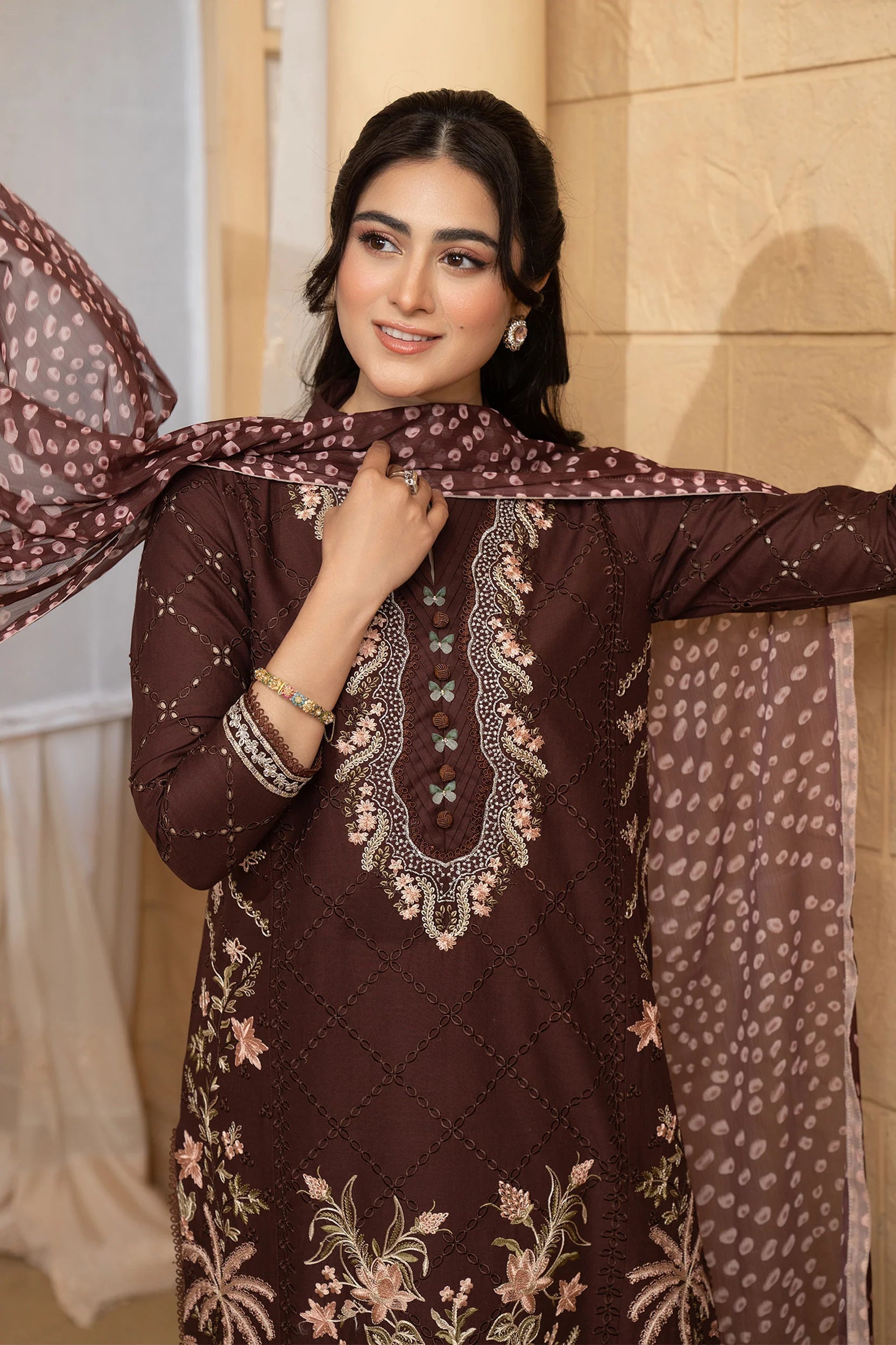 Hemstitch | Summer Luxury Lawn 24 | Mulberry - House Of Hania