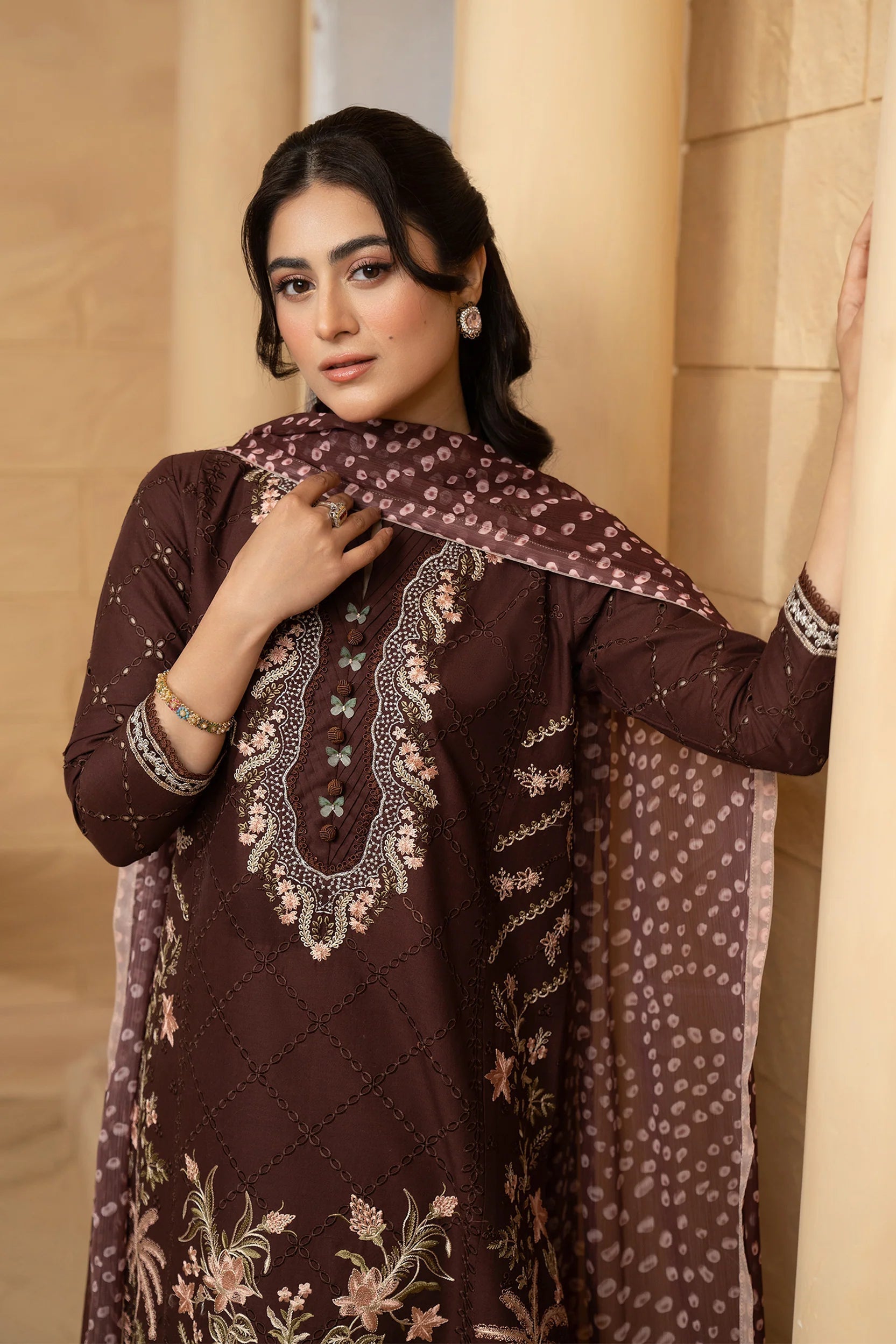 Hemstitch | Summer Luxury Lawn 24 | Mulberry - House Of Hania