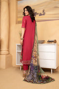 Hemstitch | Summer Luxury Lawn 24 | Scarlet Red - House Of Hania