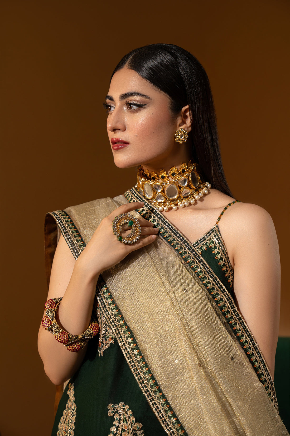 Hemstitch Wedding Formal Chiffon 3Pc Suit WDU-03 Dhani - House Of Hania
