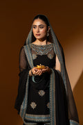 Hemstitch Wedding Formal Chiffon 3Pc Suit WDU-07 Noori - House Of Hania