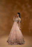 Hemstitch Wedding Formal Net 3Pc Suit WDU-04 Rose - House Of Hania