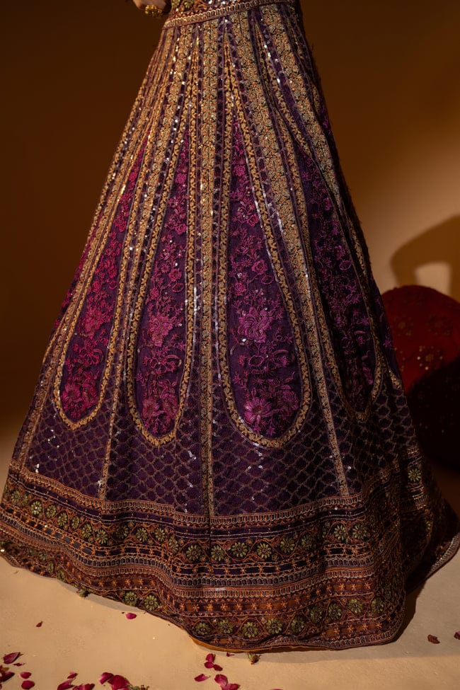 Hemstitch Wedding Formal Net 3Pc Suit WDU-05 Rani - House Of Hania