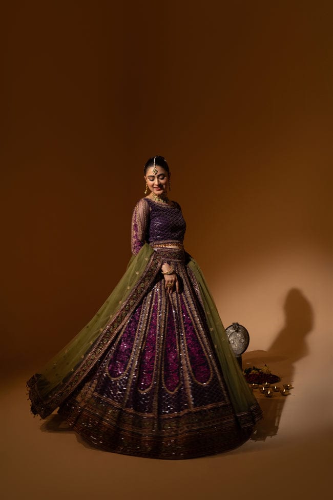 Hemstitch Wedding Formal Net 3Pc Suit WDU-05 Rani - House Of Hania