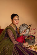 Hemstitch Wedding Formal Net 3Pc Suit WDU-05 Rani - House Of Hania