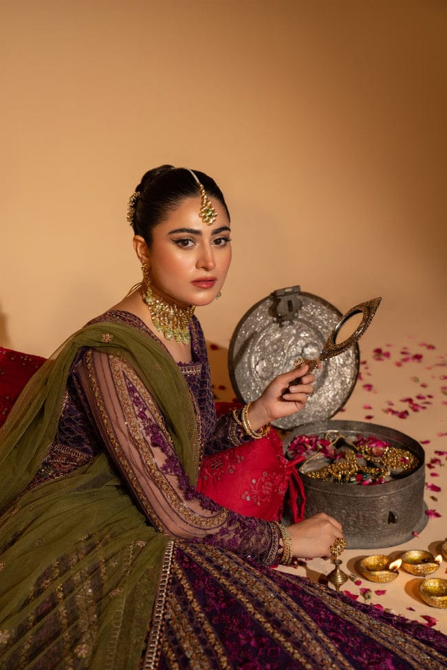Hemstitch Wedding Formal Net 3Pc Suit WDU-05 Rani - House Of Hania