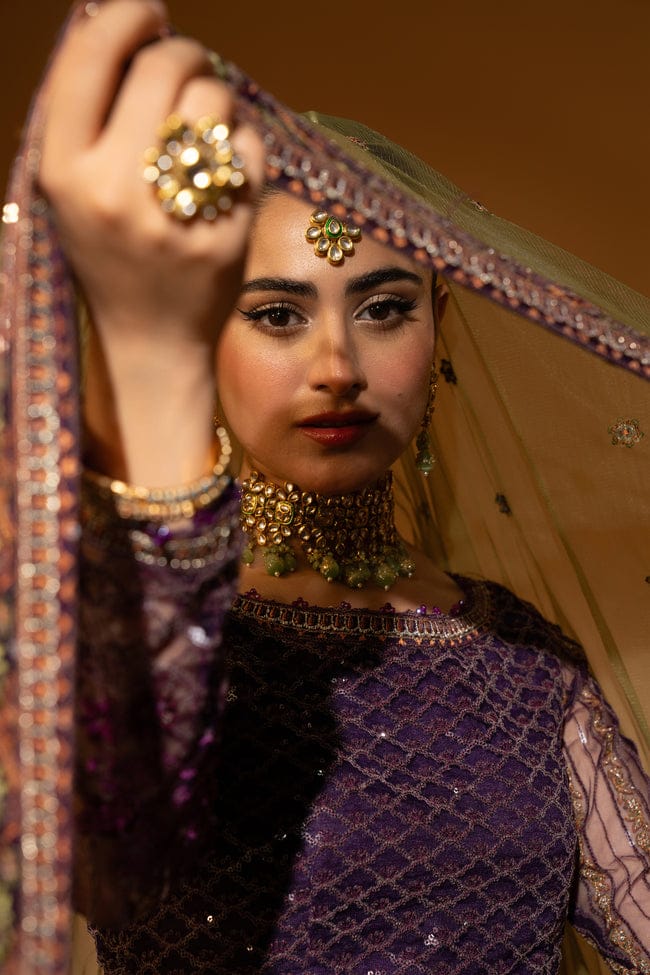 Hemstitch Wedding Formal Net 3Pc Suit WDU-05 Rani - House Of Hania