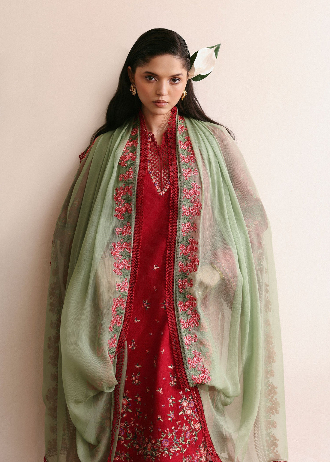 Hussain Rehar | Eid Pret SS 26 | Scarlet - House Of Hania