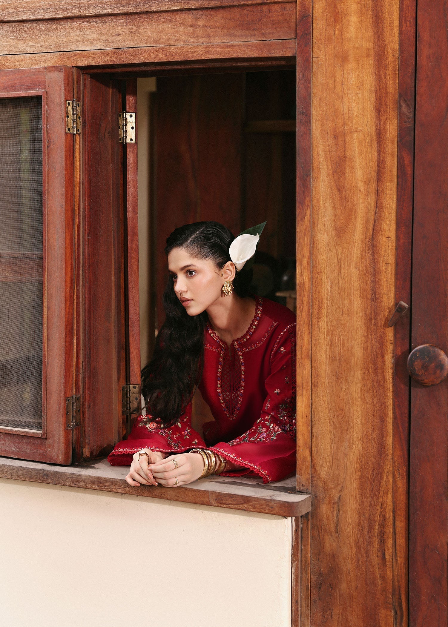 Hussain Rehar | Eid Pret SS 26 | Scarlet - House Of Hania