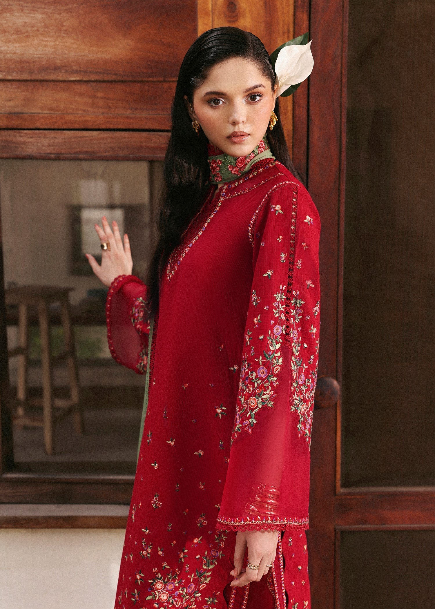 Hussain Rehar | Eid Pret SS 26 | Scarlet - House Of Hania
