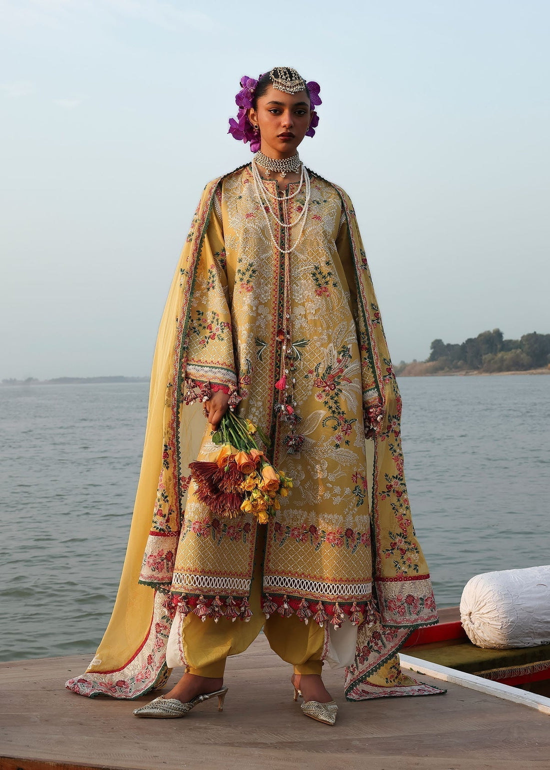 Hussain Rehar | Luxury Lawn 26 Eid Edit | Ochre - House Of Hania