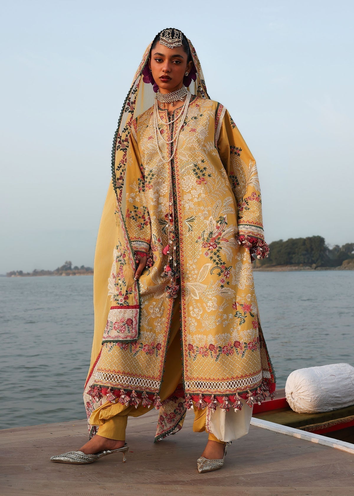Hussain Rehar | Luxury Lawn 26 Eid Edit | Ochre - House Of Hania