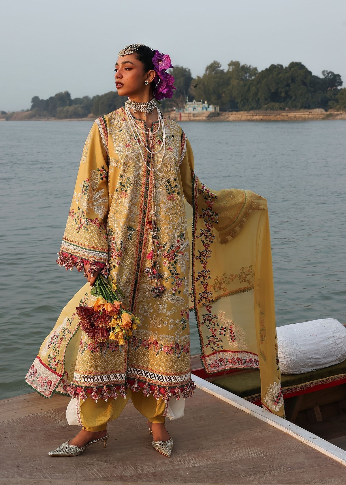 Hussain Rehar | Luxury Lawn 26 Eid Edit | Ochre - House Of Hania