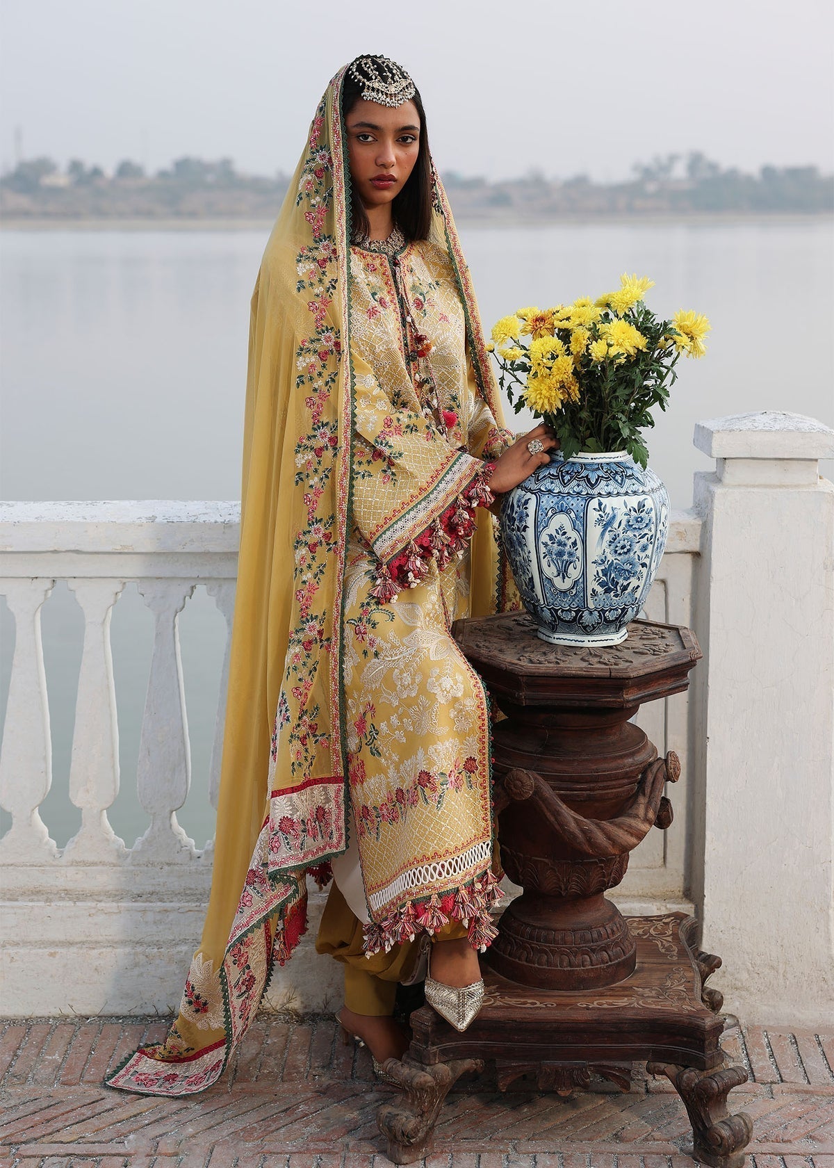 Hussain Rehar | Luxury Lawn 26 Eid Edit | Ochre - House Of Hania