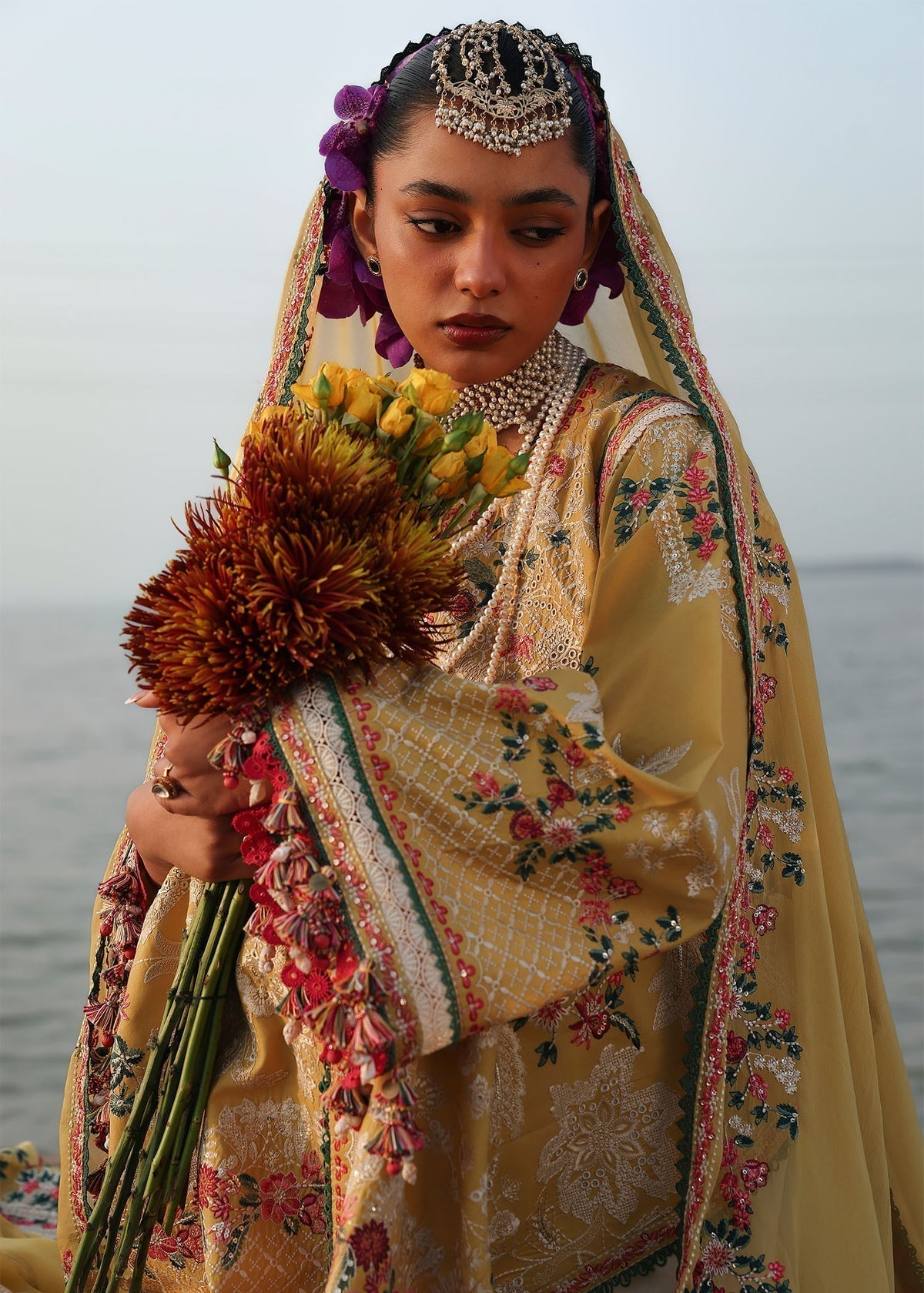 Hussain Rehar | Luxury Lawn 26 Eid Edit | Ochre - House Of Hania