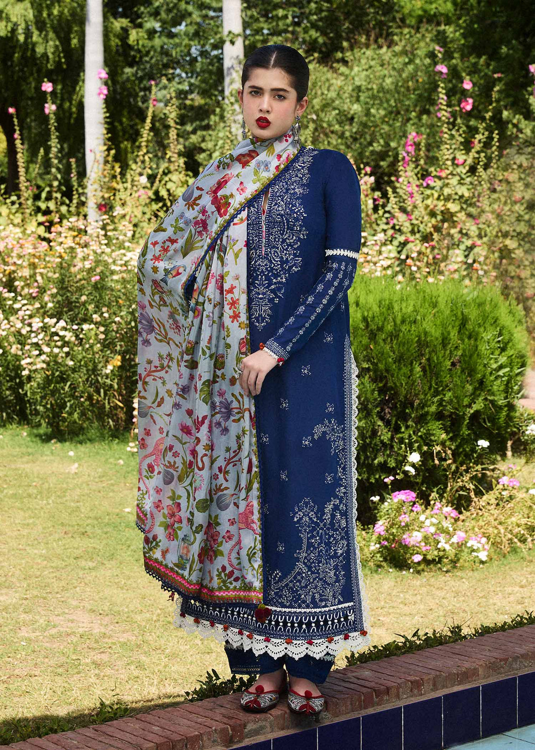 Hussain Rehar | SS Lawn 24 | Cyan - House Of Hania
