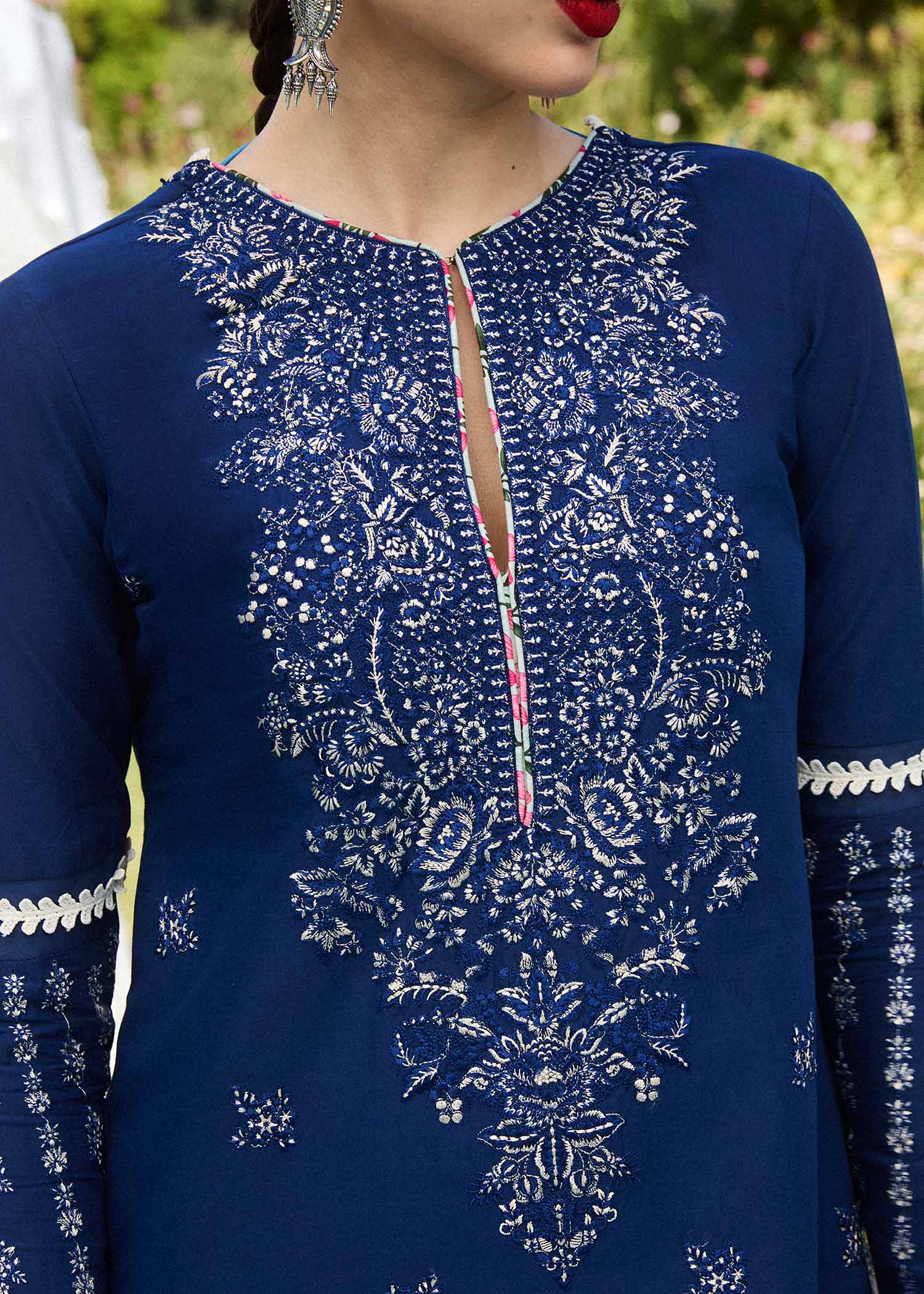 Hussain Rehar | SS Lawn 24 | Cyan - House Of Hania