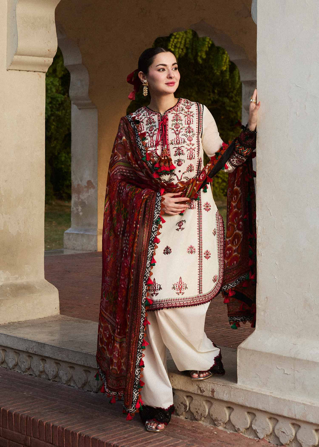Hussain Rehar | SS Lawn 24 | Fawn - House Of Hania