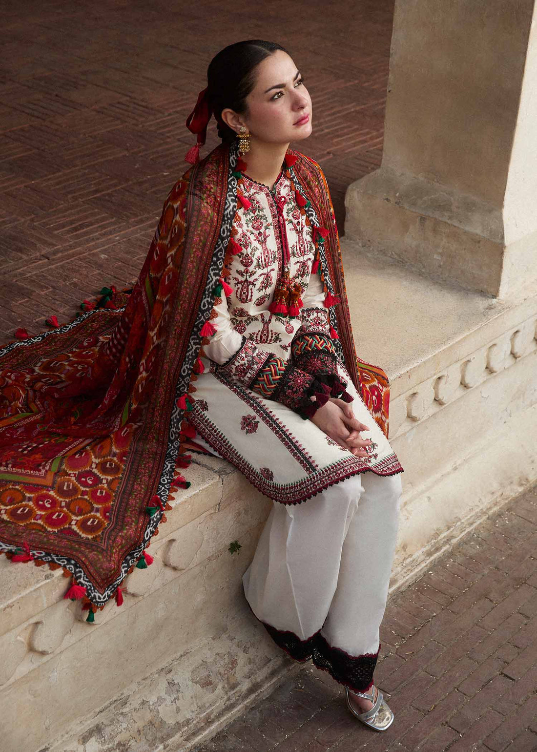 Hussain Rehar | SS Lawn 24 | Fawn - House Of Hania