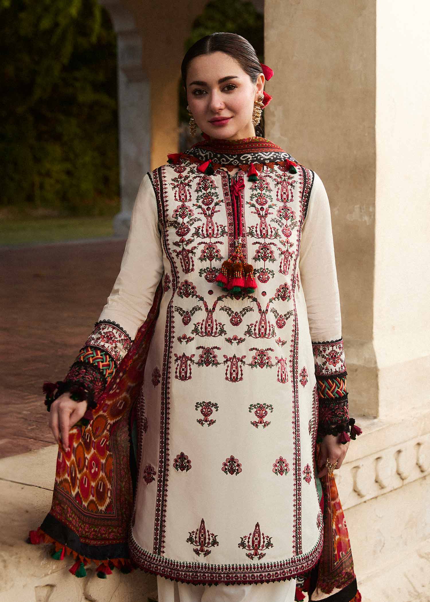 Hussain Rehar | SS Lawn 24 | Fawn - House Of Hania