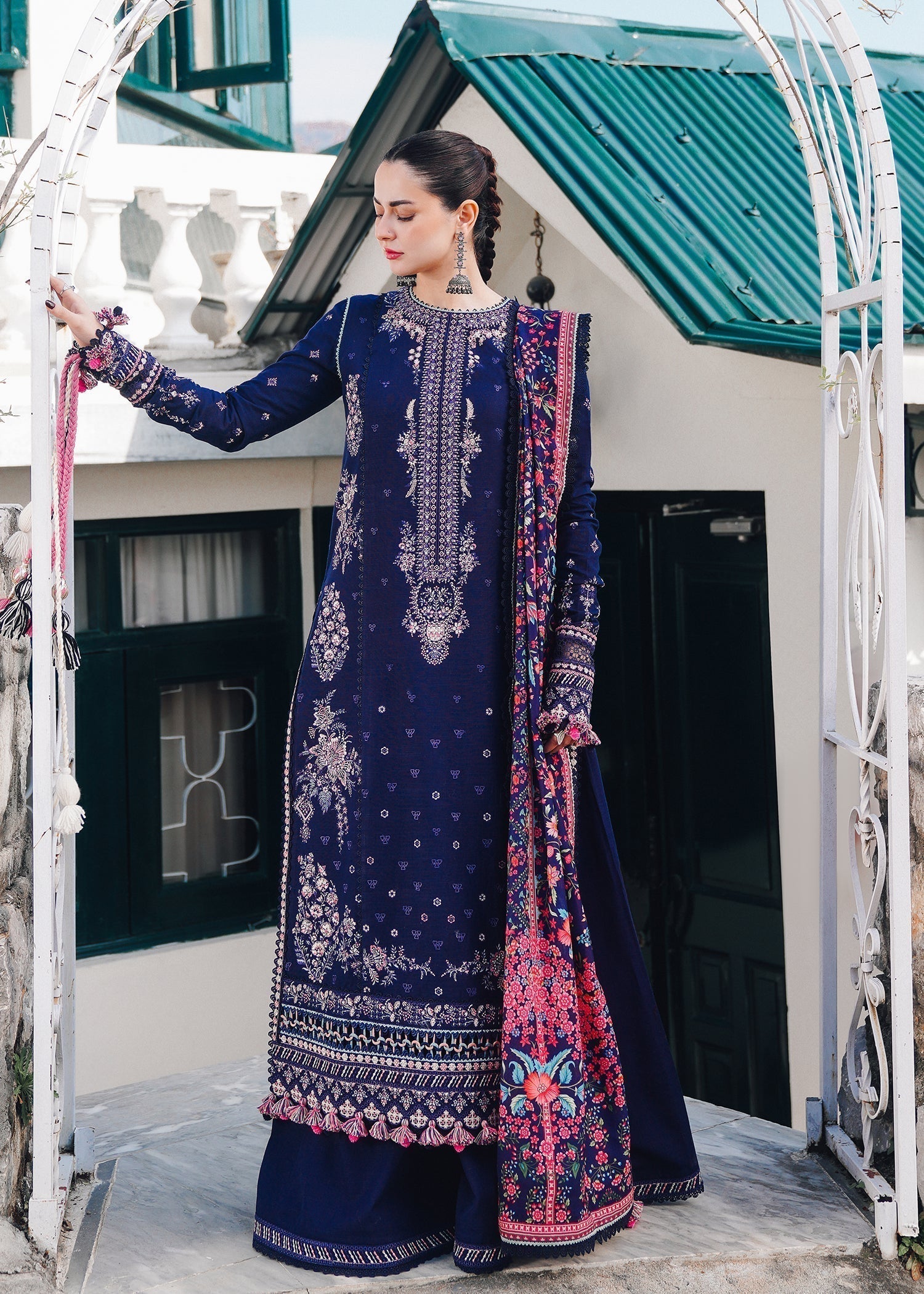 Hussain Rehar | Winter Shawl 24 | Barq - House Of Hania