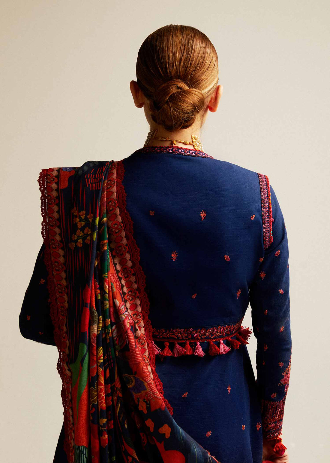 Hussain Rehar | Winter Shawl Khaddar 23 | Cerulean - House Of Hania