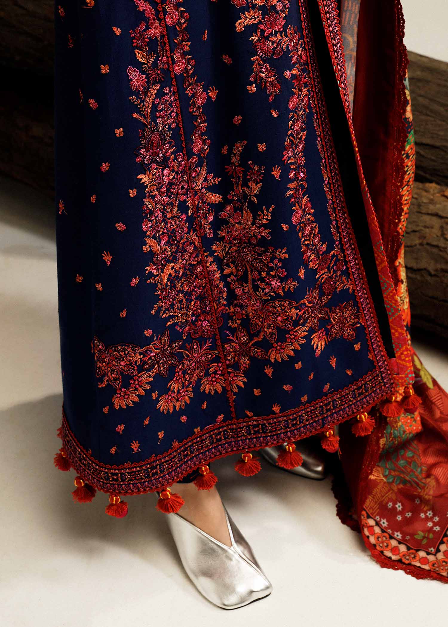 Hussain Rehar | Winter Shawl Khaddar 23 | Cerulean - House Of Hania