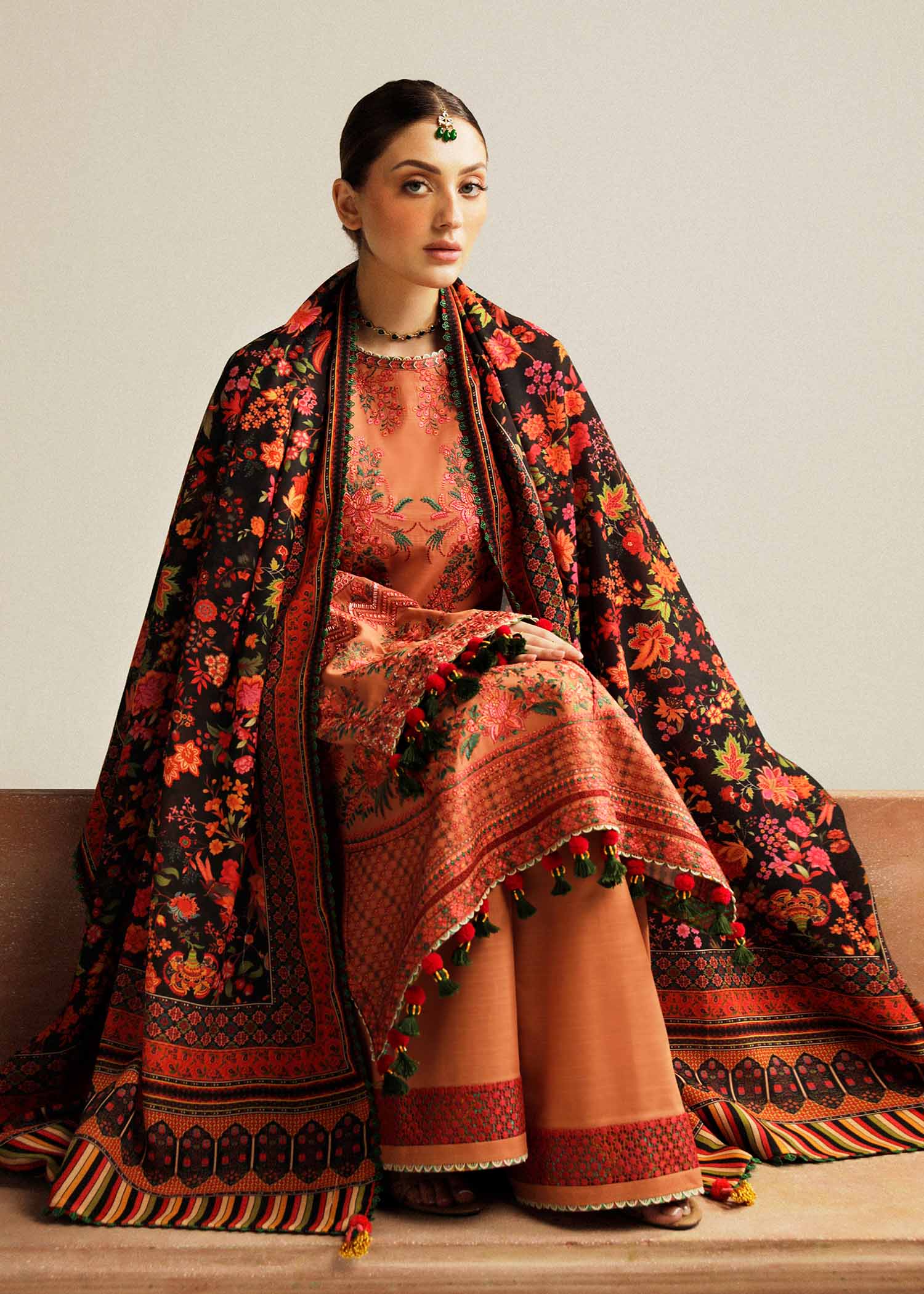 Hussain Rehar | Winter Shawl Khaddar 23 | Dusky - House Of Hania