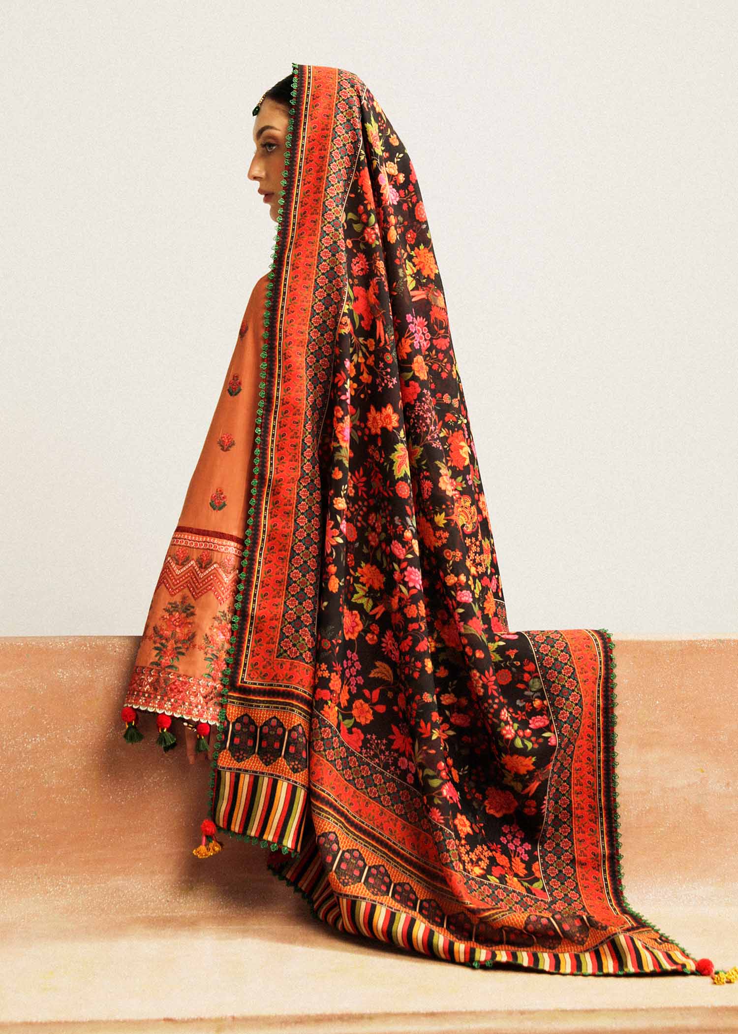 Hussain Rehar | Winter Shawl Khaddar 23 | Dusky - House Of Hania