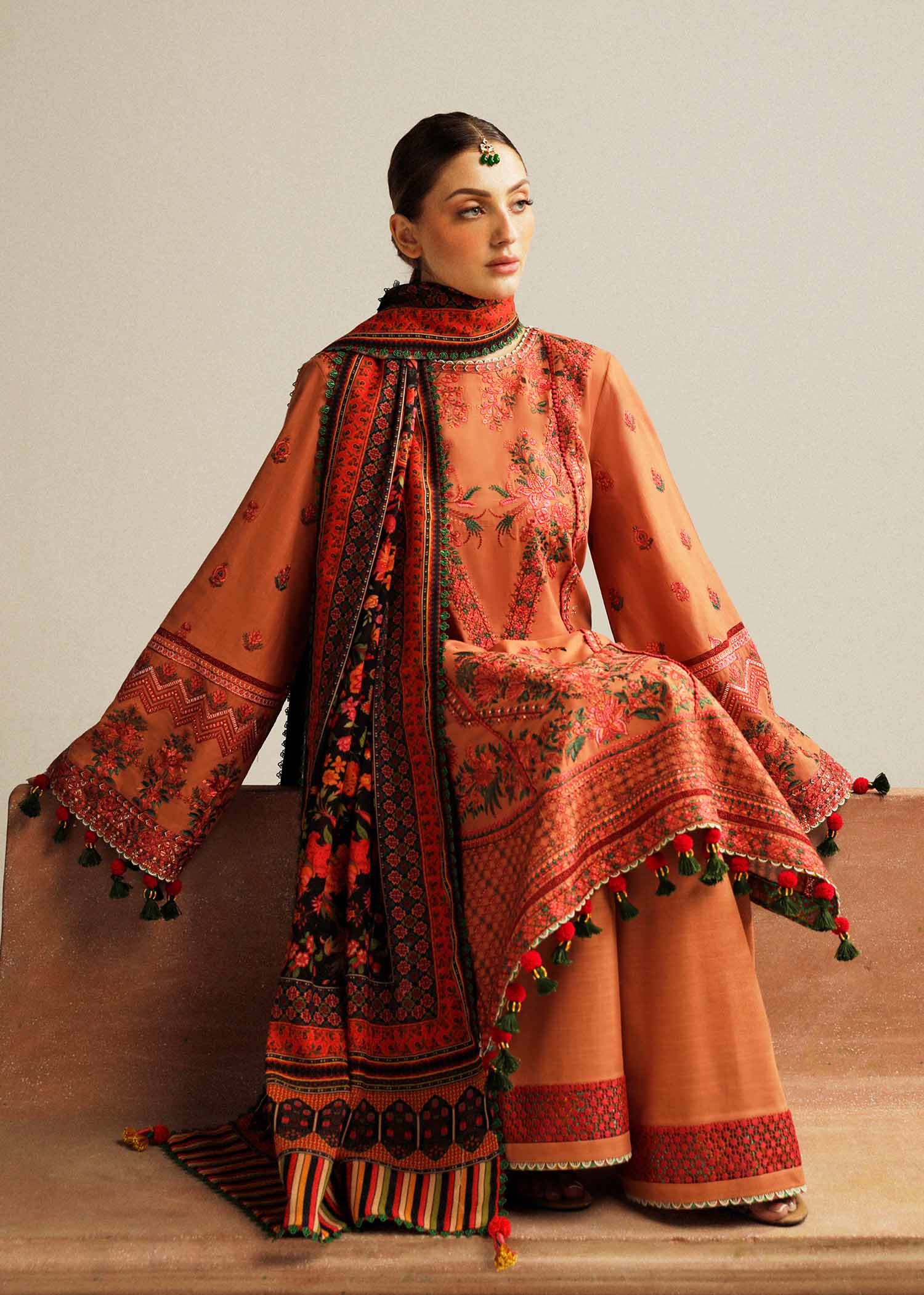 Hussain Rehar | Winter Shawl Khaddar 23 | Dusky - House Of Hania