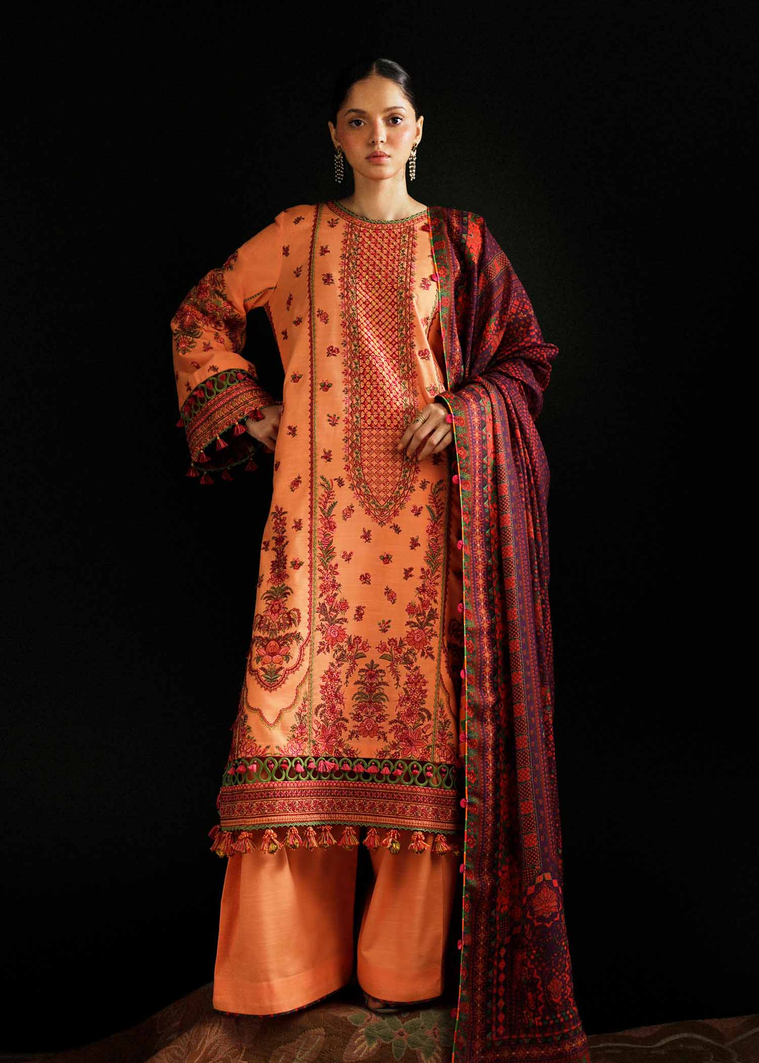 Hussain Rehar | Winter Shawl Khaddar 23 | Dusky - House Of Hania