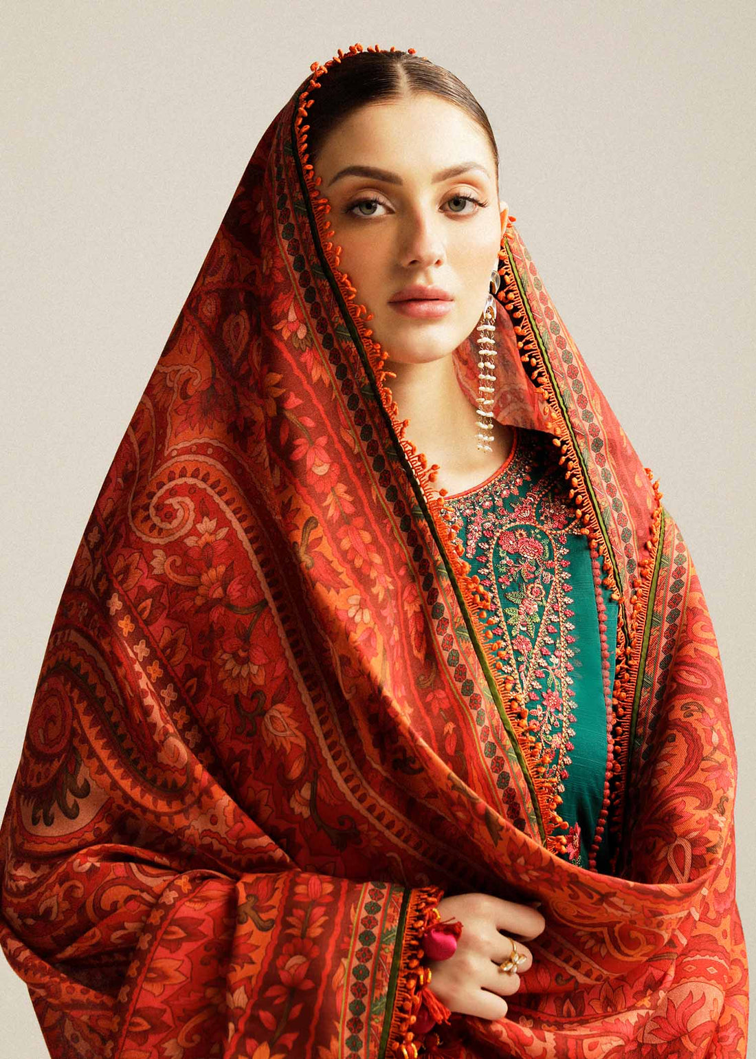 Hussain Rehar | Winter Shawl Khaddar 23 | Marjaan - House Of Hania