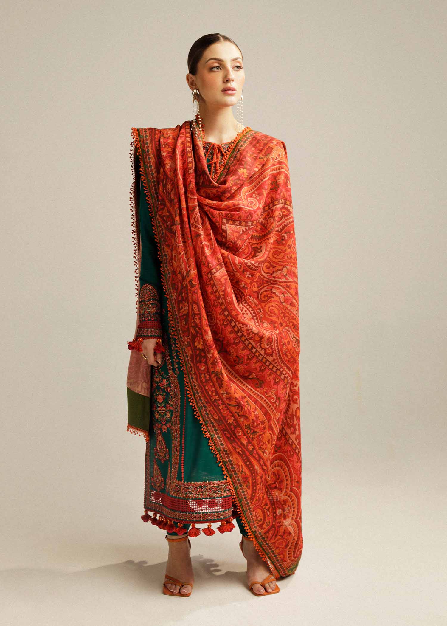 Hussain Rehar | Winter Shawl Khaddar 23 | Marjaan - House Of Hania
