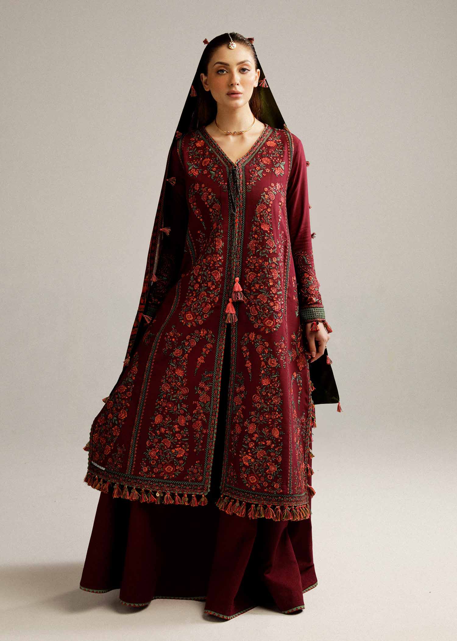 Hussain Rehar | Winter Shawl Khaddar 23 | Ruby - House Of Hania