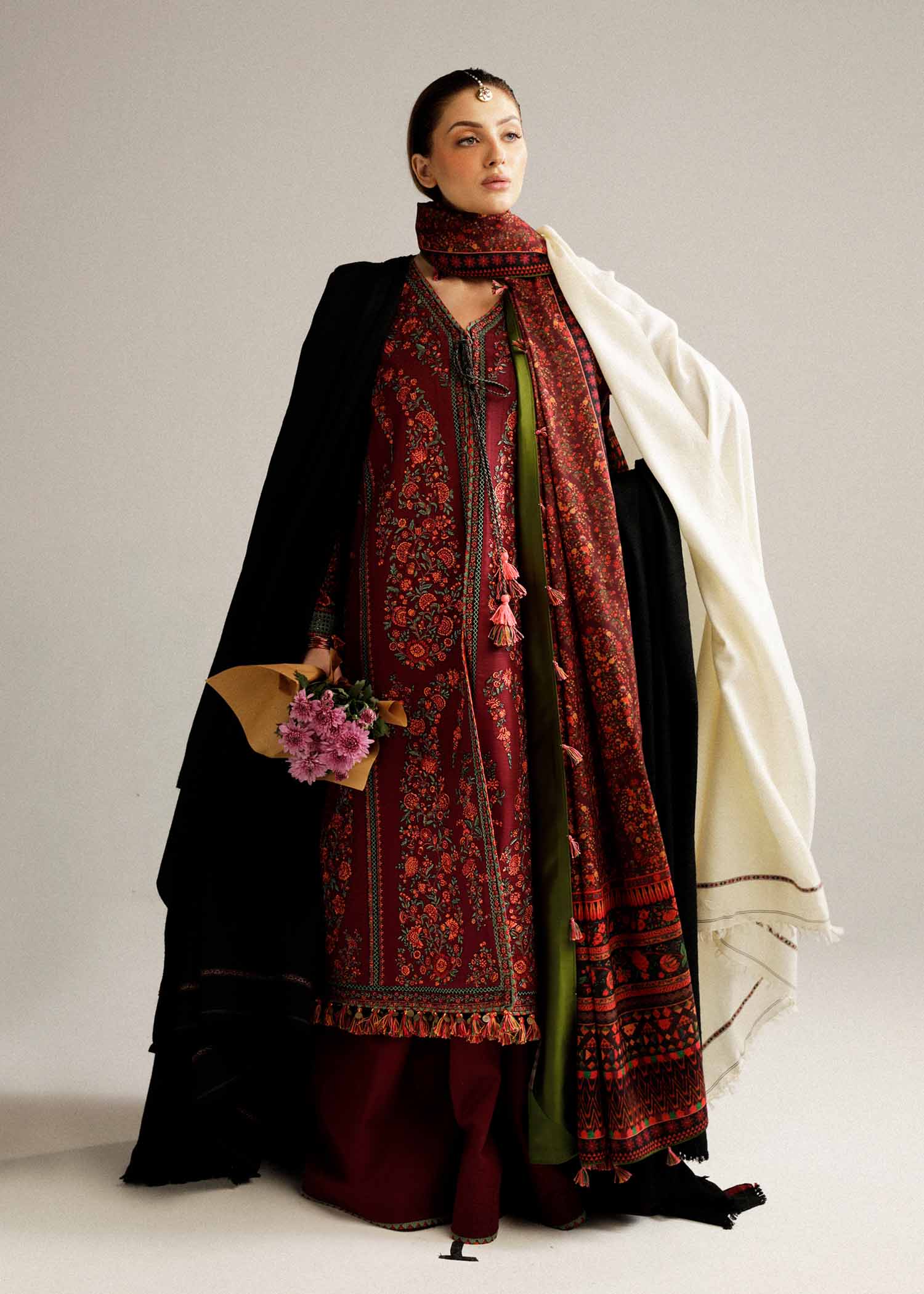 Hussain Rehar | Winter Shawl Khaddar 23 | Ruby - House Of Hania