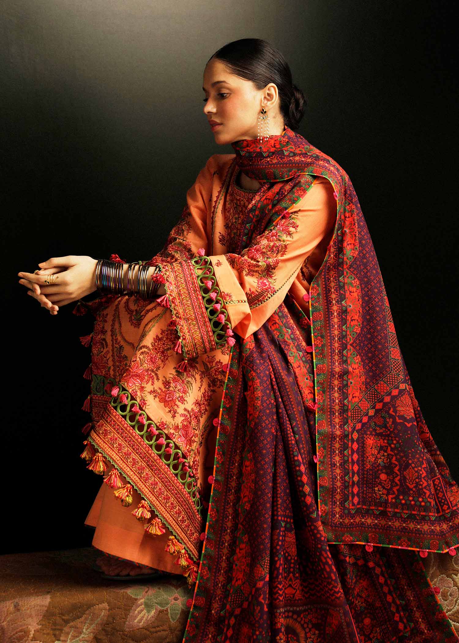Hussain Rehar | Winter Shawl Khaddar 23 | Sunrise - House Of Hania