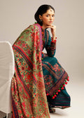 Hussain Rehar | Winter Shawl Khaddar 23 | Teal - House Of Hania