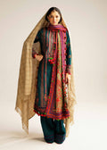 Hussain Rehar | Winter Shawl Khaddar 23 | Teal - House Of Hania