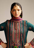 Hussain Rehar | Winter Shawl Khaddar 23 | Teal - House Of Hania