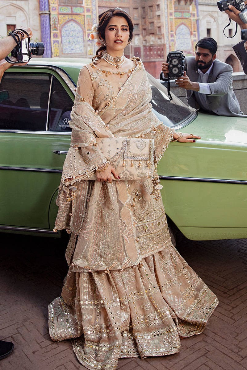 Mohsin Naveed Ranjha – MNR – NOOR JEHAN – ZWU22-12 – Creamy Beige - House Of Hania