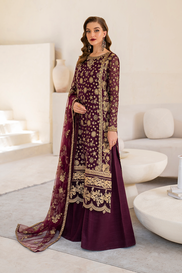 IZNIK Chinon Vol-02 Embroidered Chiffon 3Pc Suit CC-42 - House Of Hania