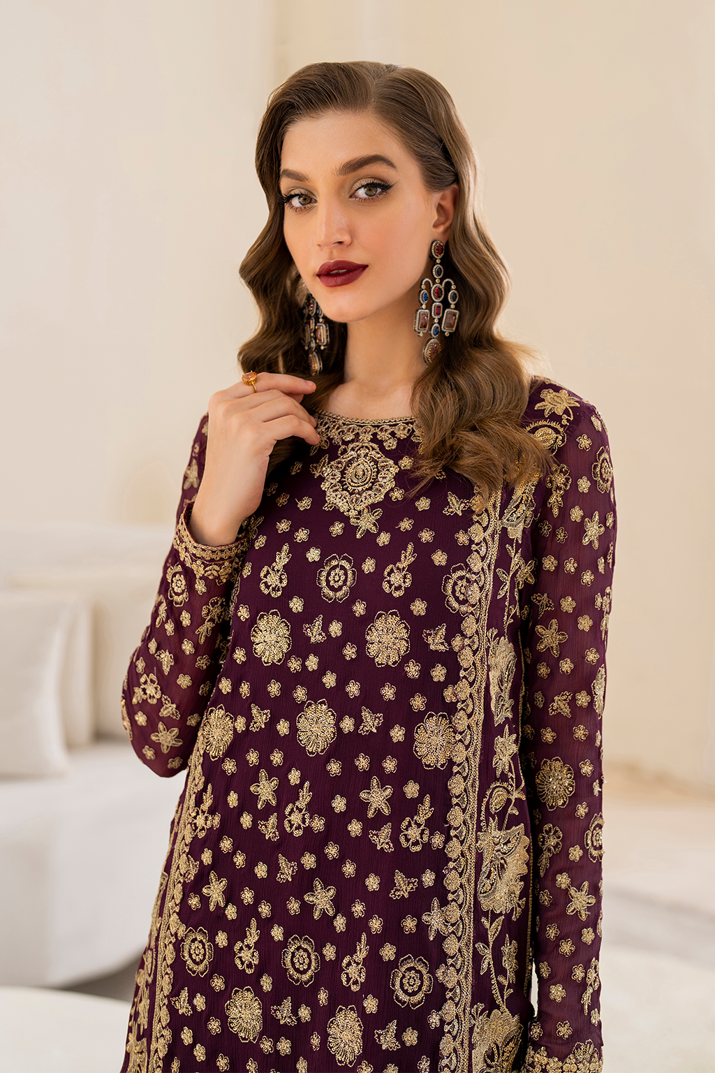 IZNIK Chinon Vol-02 Embroidered Chiffon 3Pc Suit CC-42 - House Of Hania
