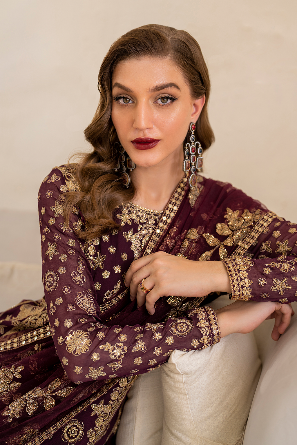 IZNIK Chinon Vol-02 Embroidered Chiffon 3Pc Suit CC-42 - House Of Hania