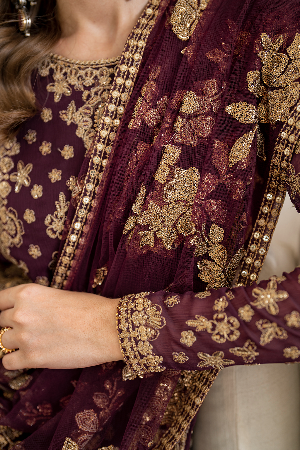 IZNIK Chinon Vol-02 Embroidered Chiffon 3Pc Suit CC-42 - House Of Hania