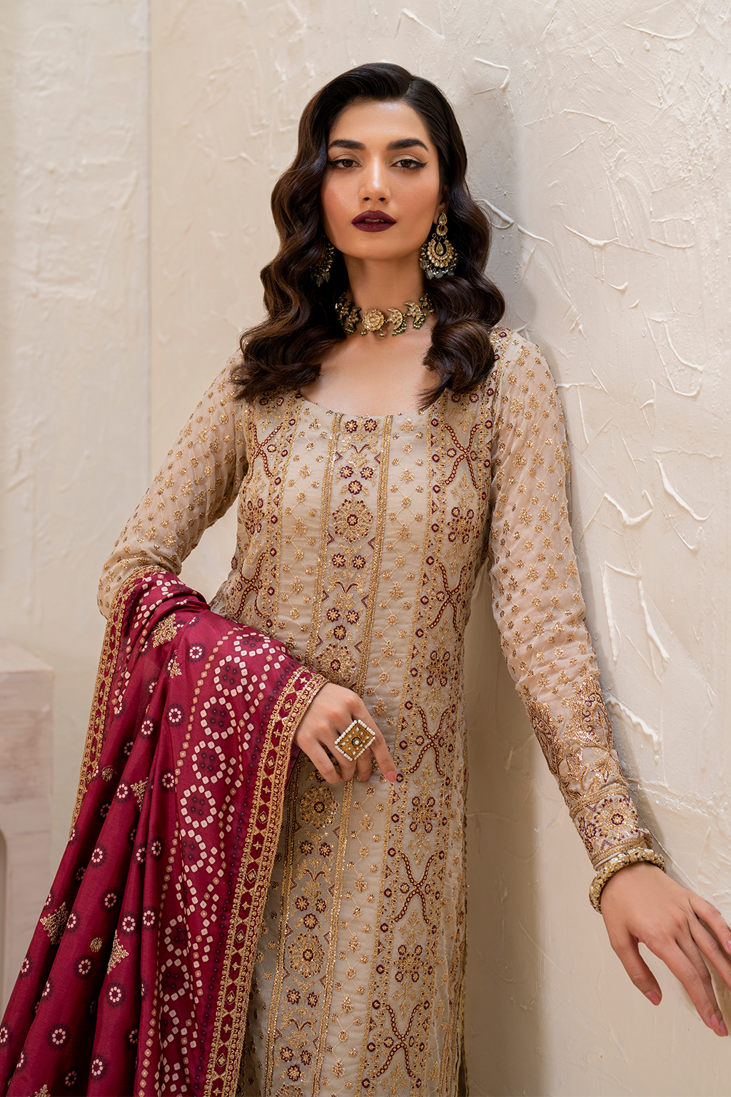 IZNIK Chinon Vol-02 Embroidered Chiffon 3Pc Suit CC-44 - House Of Hania