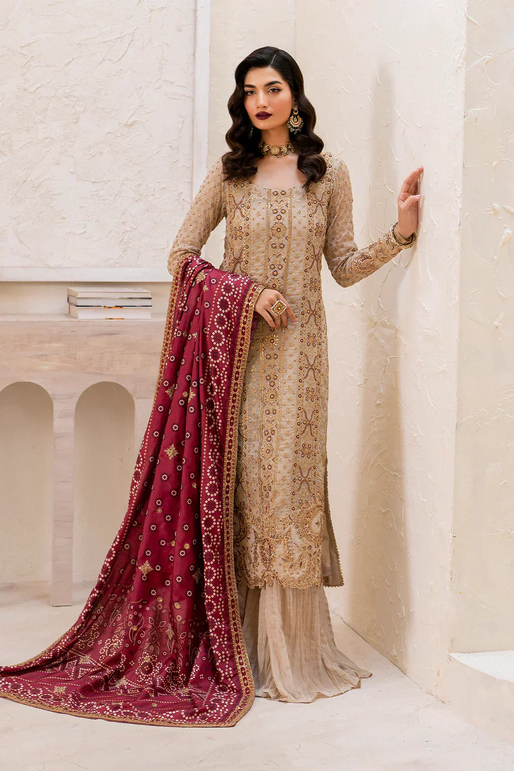 IZNIK Chinon Vol-02 Embroidered Chiffon 3Pc Suit CC-44 - House Of Hania